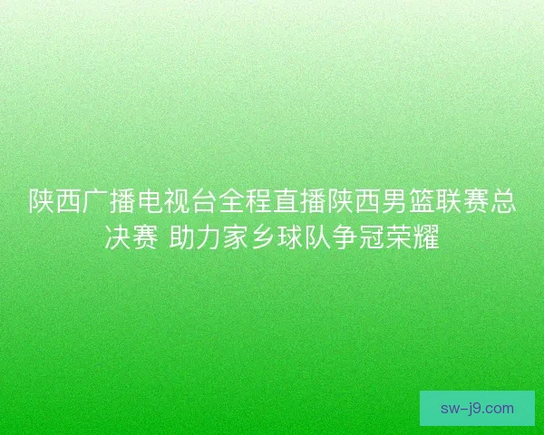 陕西广播电视台全程直播陕西男篮联赛总决赛 助力家乡球队争冠荣耀