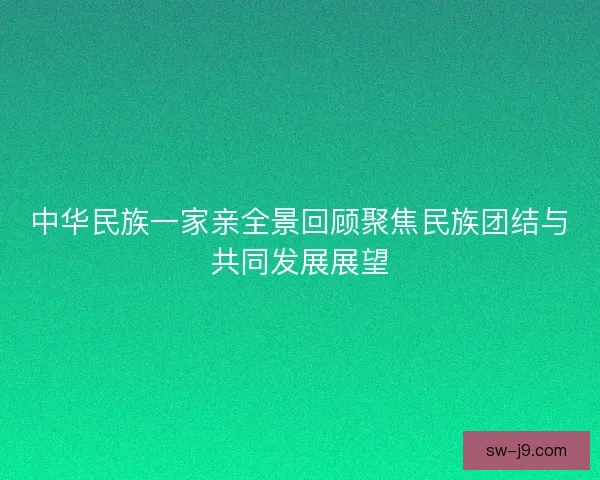 中华民族一家亲全景回顾聚焦民族团结与共同发展展望