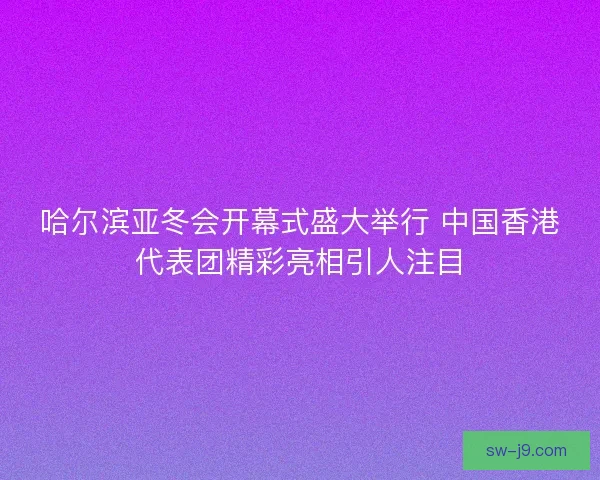 哈尔滨亚冬会开幕式盛大举行 中国香港代表团精彩亮相引人注目